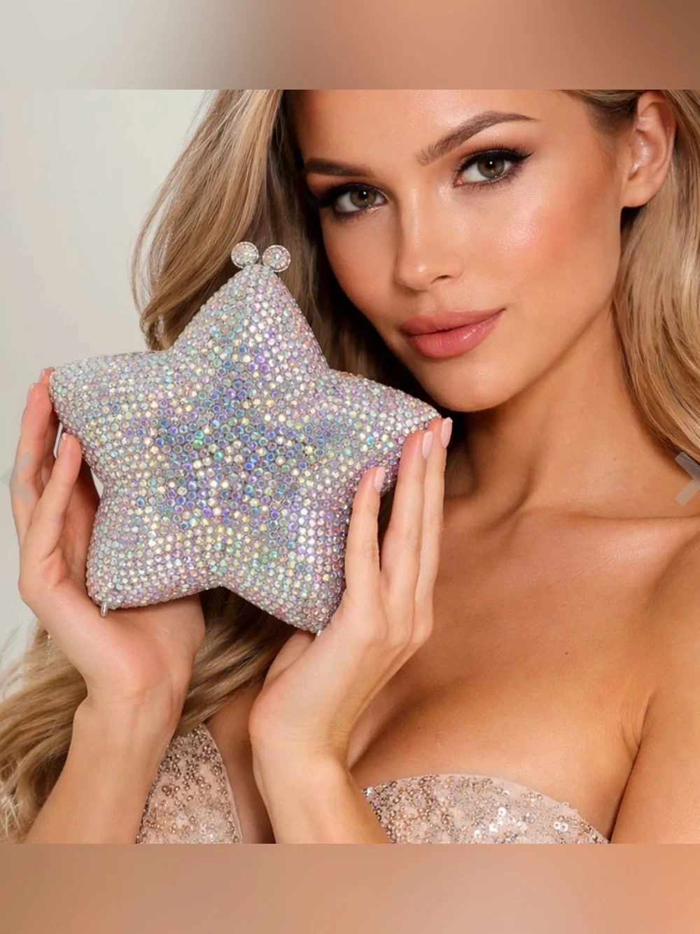 Red Crystal Star Evening Handbag